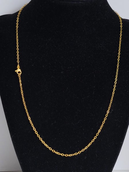 Gold Cable-Style Chain Necklace (49.5cm) Carousel 3