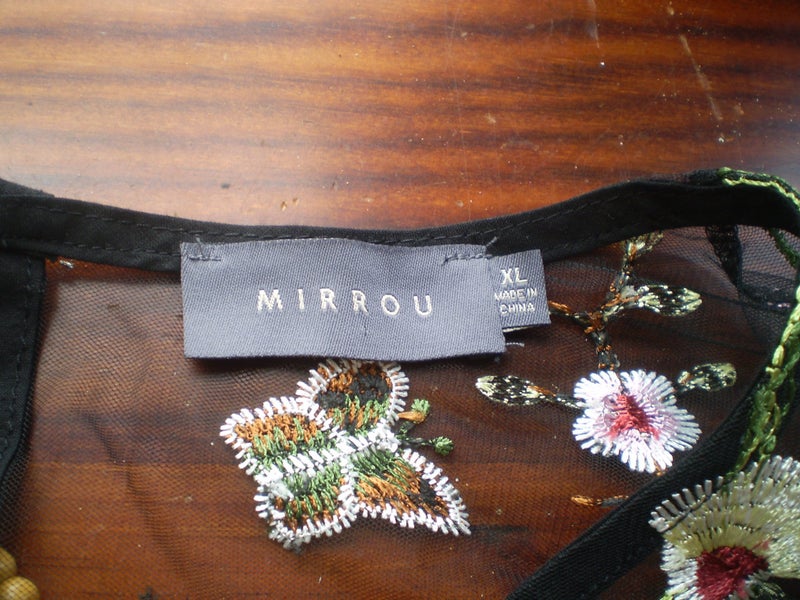 DESIGNER BEAUTIFUL EMBROIDERED FLORAL MESH TOP 16 (UNWORN) Carousel 4