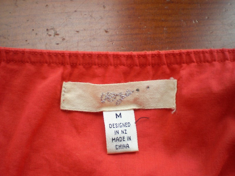 VERGE NZ DESIGNER TANGERINE COTTON SUMMER DRESS 12/14 Carousel 5