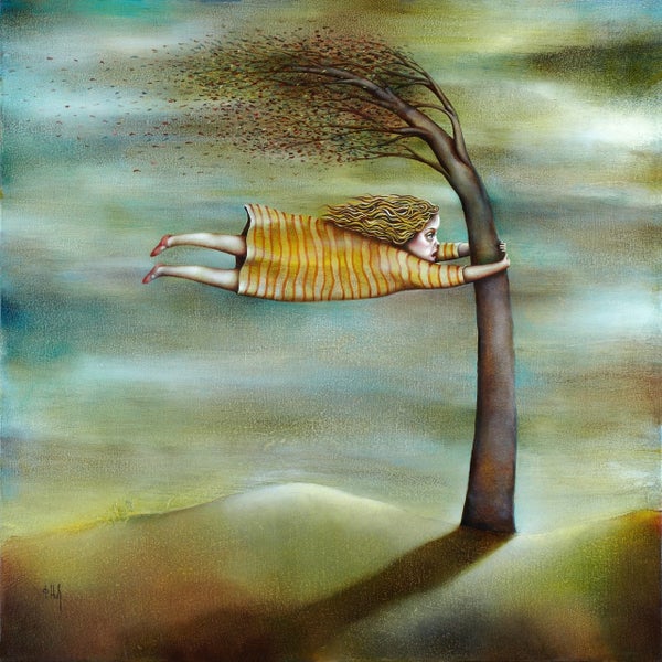 Windy Day. Print on paper by Nick Fedaeff. Signed. Carousel 1