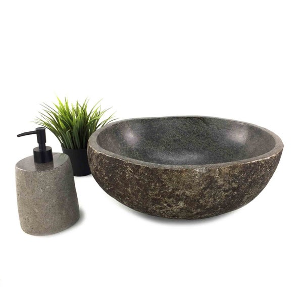 $1 RES EARTHY RAW STONE BASIN NATURAL STONE 390mm x 360mm x 140mm WAS $850 Carousel 13