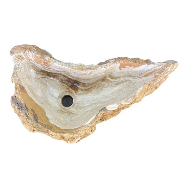 $1 RESERVE RARE ONYX STONE BASIN 530mm x 290mm WAS $2150 SOFT NEUTRAL COLOURS Carousel 2