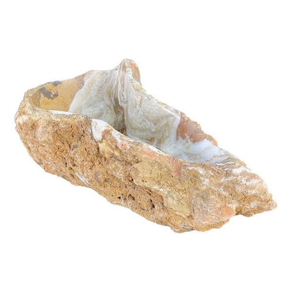 $1 RESERVE RARE ONYX STONE BASIN 530mm x 290mm WAS $2150 SOFT NEUTRAL COLOURS Carousel 9
