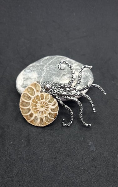 Ammonite fossil brooch Carousel 1
