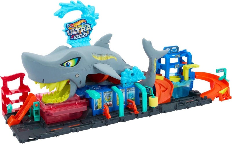 Hot Wheels: Ultra Shark Car Wash Track Set - 1:64 Scale Carousel 1