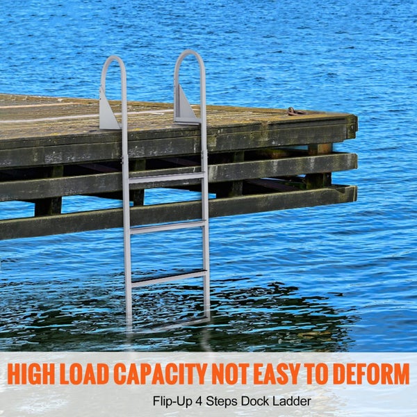 Brand New Dock Ladder with Nonslip Mat, Flip-Up 4 Steps, 158.8 kg Load Capacity Carousel 2
