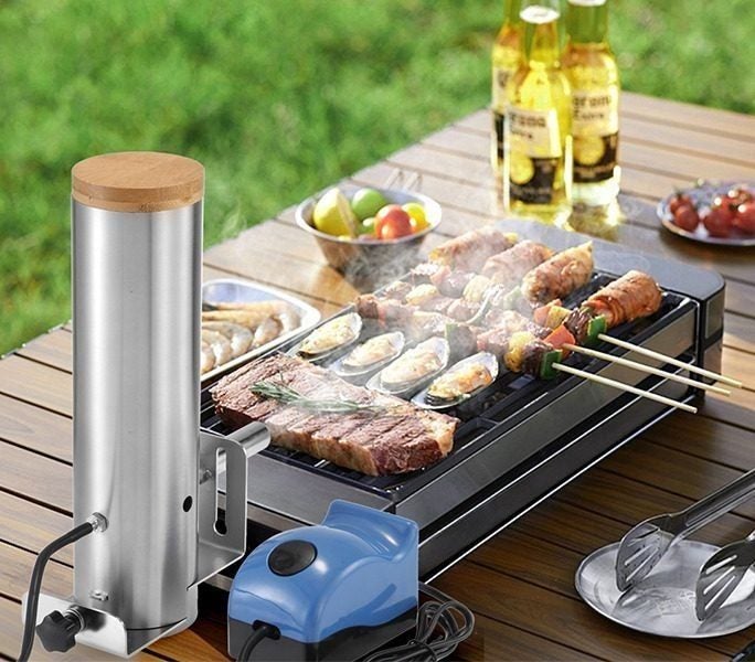 Electric Cold Smoke Generator with Lid & Air Pump Portable Food Barbecue Smoker Carousel 1