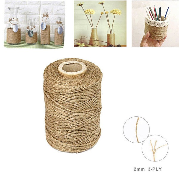 3Ply 100m Natural Brown Soft Jute Rope Twine Sisal String For Art Gift Bottle Carousel 2