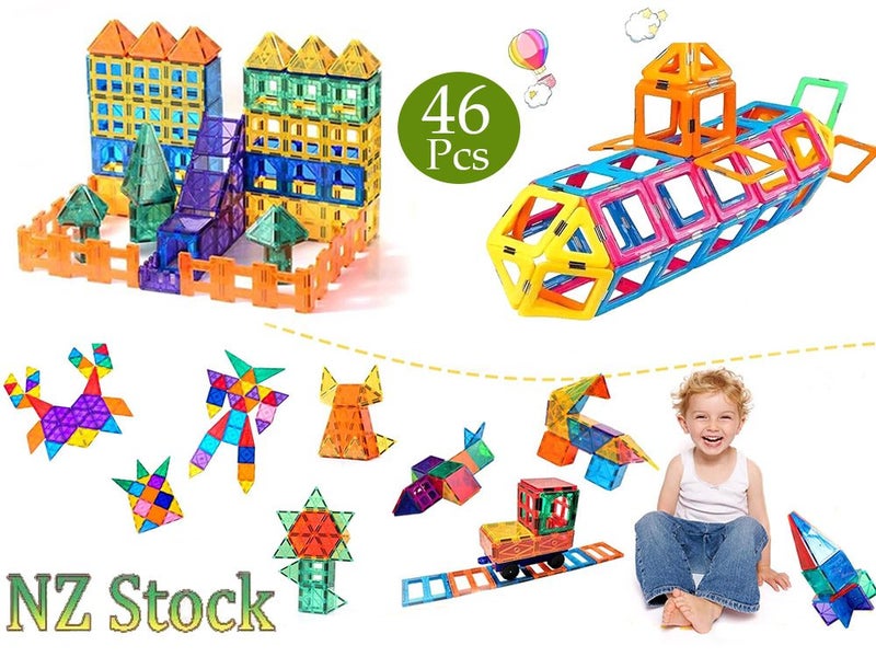 Magnetic Building Blocks Tiles Set (Auckland Stock) Carousel 1