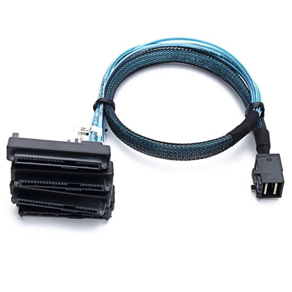 0.5m/1m Mini SAS HDD SFF-8643 to 4 SFF-8482 Connector with Power Port Hard Drive Carousel 2