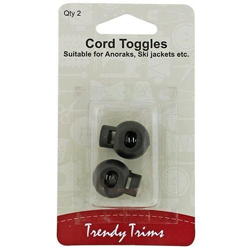 Trendy Trims Cord Toggles 2/Pkg Black Carousel 1