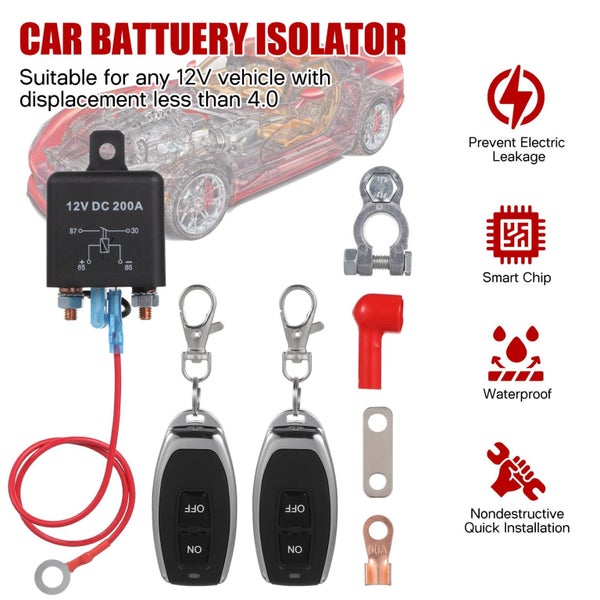 12V/200A Starting Current Remote Battery Disconnect Switch DC 12V Remote Cont Carousel 1