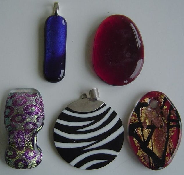 Pendants Including Dichroic Glass Style x 5 Carousel 1