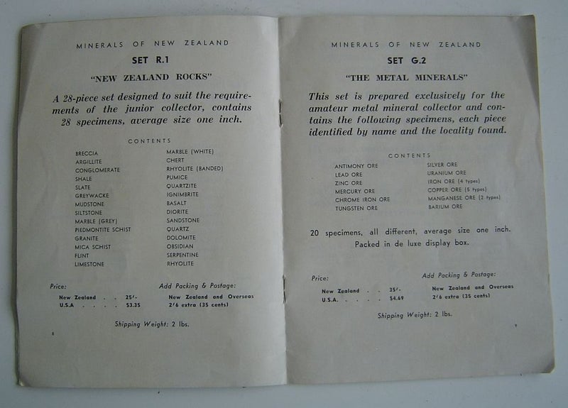 Vintage Catalogue of NZ Mineral Sets Carousel 2