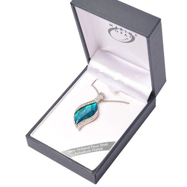 Paua Necklace - 'Crystal Leaf' Carousel 2