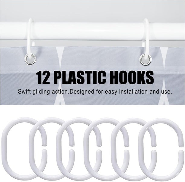 Shower Curtain, Waterproof Design and Polyester, Quick-Drying, Weighted Hem, Carousel 7