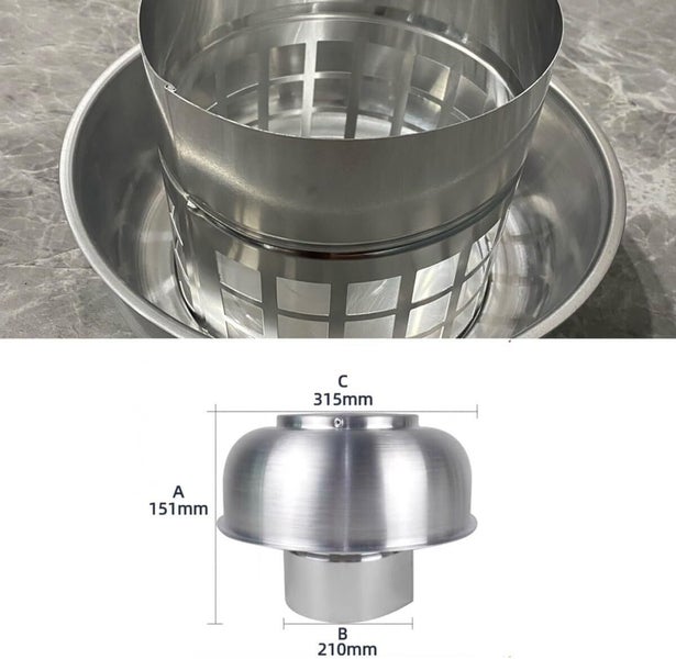 Roofing Rain Cap, 8 Inch Chimney Cap Carousel 2