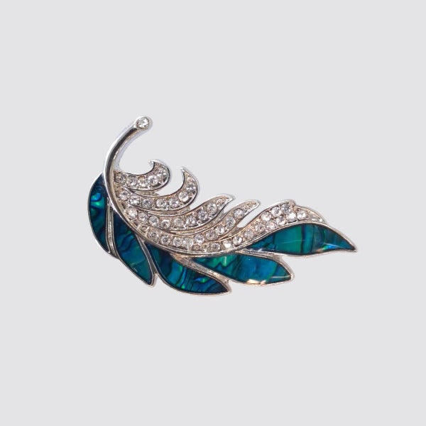 Paua Brooch - 'Crystal Leaf' Carousel 1