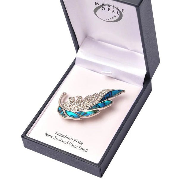 Paua Brooch - 'Crystal Leaf' Carousel 2