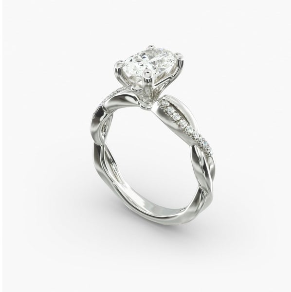 Engagement Ring - Solo Infinity Diamond Pavé In Platinum [Size 5] Carousel 1