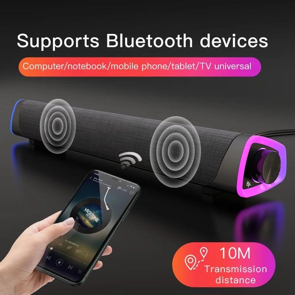Bluetooth 5.0 Stereo Subwoofer Soundbar 3D Wired Speaker for MacBook Laptop & PC Carousel 9