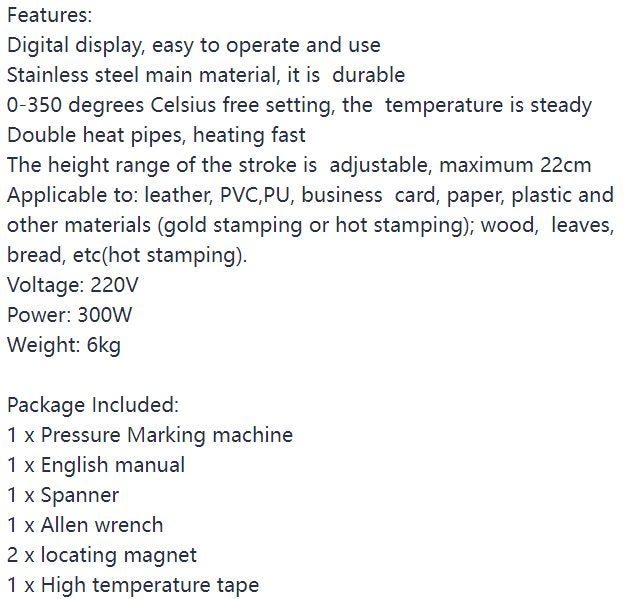 Hot Foil Stamping Machine 10x13cm Digital Embossing Bronzing Paper Holder Carousel 12