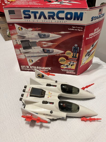COLECO STARCOM SF/B STARHAWK Fighter Bomber with Original Box 1987 Carousel 1