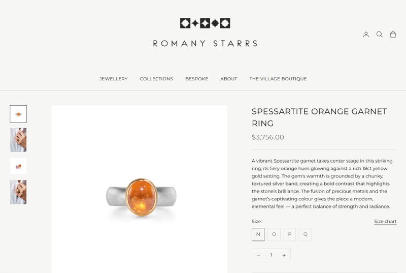 $1 RES * Buy Now $899.00 * 0.67ct Oval Orange VS Garnet Loose Gemstone Carousel 17