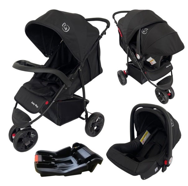 Explorer 3-Wheel Stroller + Capsule Car Seat with Base + Liner and Food Tray Carousel 1