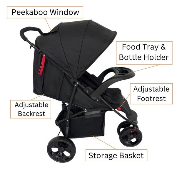 Explorer 3-Wheel Stroller + Capsule Car Seat with Base + Liner and Food Tray Carousel 2