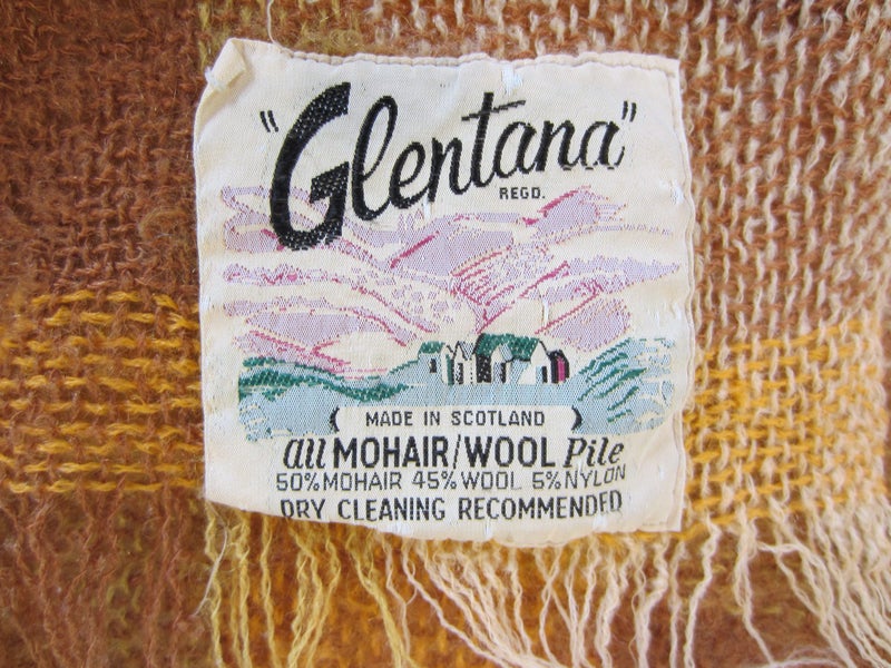 Vintage "Glentana" Scotland Mohair Wool Throw Carousel 7