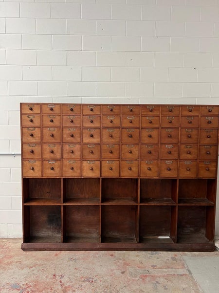 Antique Apothecary Medicine / Mail Cabinet | $1 Reserve! Carousel 1