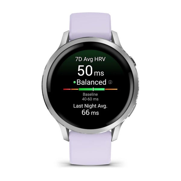 Garmin Venu 4 41mm - Silver with Periwinkle Silicone Band Carousel 9