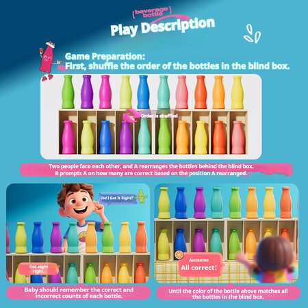 Color Matching Game Kit Family Group Challenge Fun Guessing Bottle Game Color Ma Carousel 3