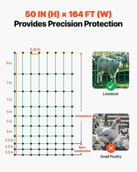 New Electric Fence Netting 1.27 x 50 m Portable Livestock Barrier with Posts Carousel 2