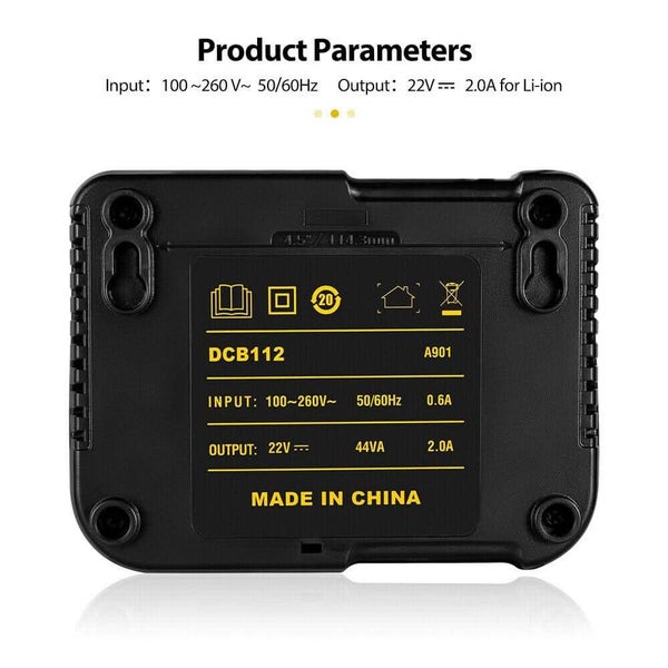 Battery Charger for Dewalt DCB105 DCB200 DCB120 DCB115 DCB112 10.8-18V Li-ion Carousel 6