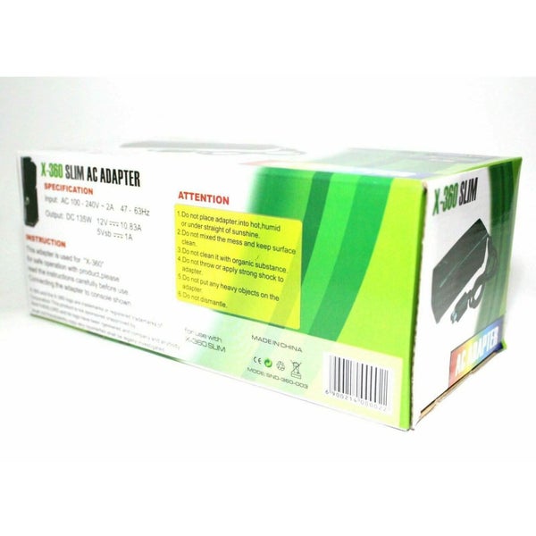 AC Adapter Power Supply Cord Cable For Xbox 360 Slim Charger 135W Brick Carousel 4