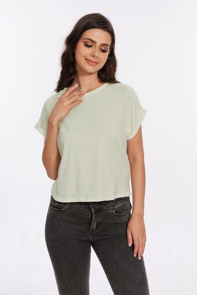 Womens Summer Cap Sleeve Crewneck Crop Tops Casual Loose Striped T-Shirts Bas Carousel 2