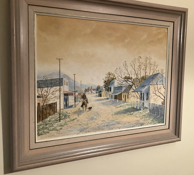 Olden Times Arrowtown? Original oil painting by W. Mercer Carousel 2