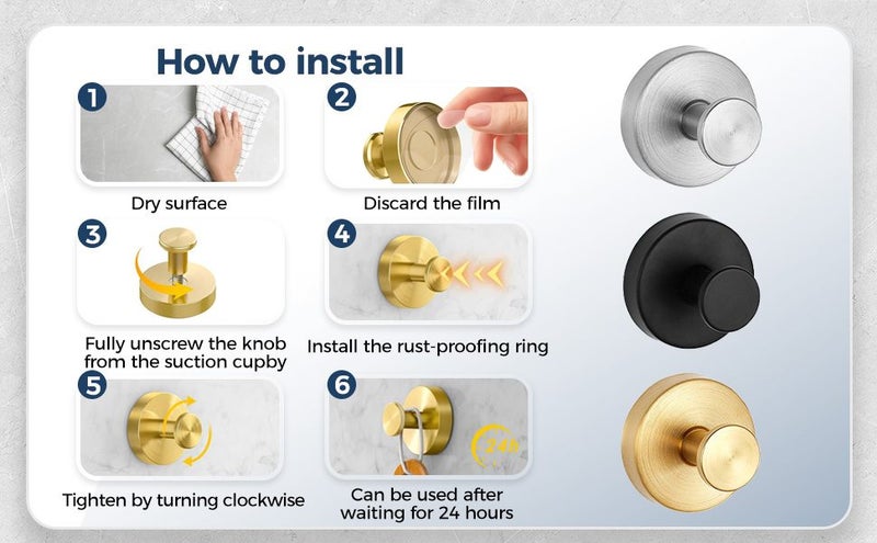 Suction Cup Hooks No-Drill Wreath Hangers Towel Hooks Carousel 2