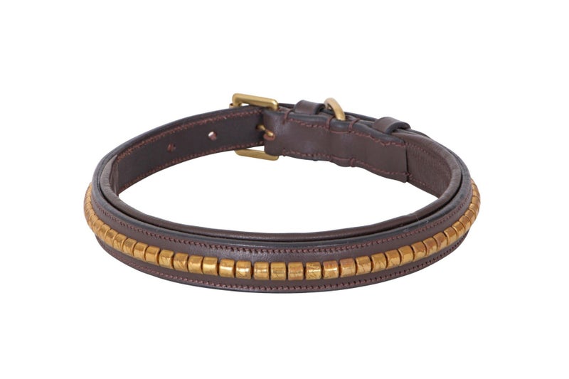 Cavallino Cavallino Brass Clincher Leather Dog Collar Carousel 1
