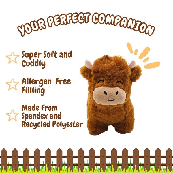 Highland Cow Stuffed Animal Highland Cow Plush Gift for Boys Girls Carousel 1
