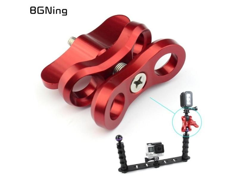 CNC Tripod Butterfly Clip Clamp 2 3 Open Hole Diving Light Bracket Connector Carousel 2