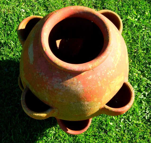 Large Terracotta Strawberry / herb planter pot. Carousel 2