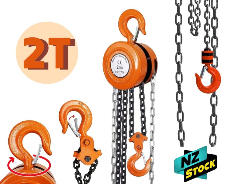 Chain Block & Tackle Hoist 3M 2Ton NZ Clearance Carousel 1