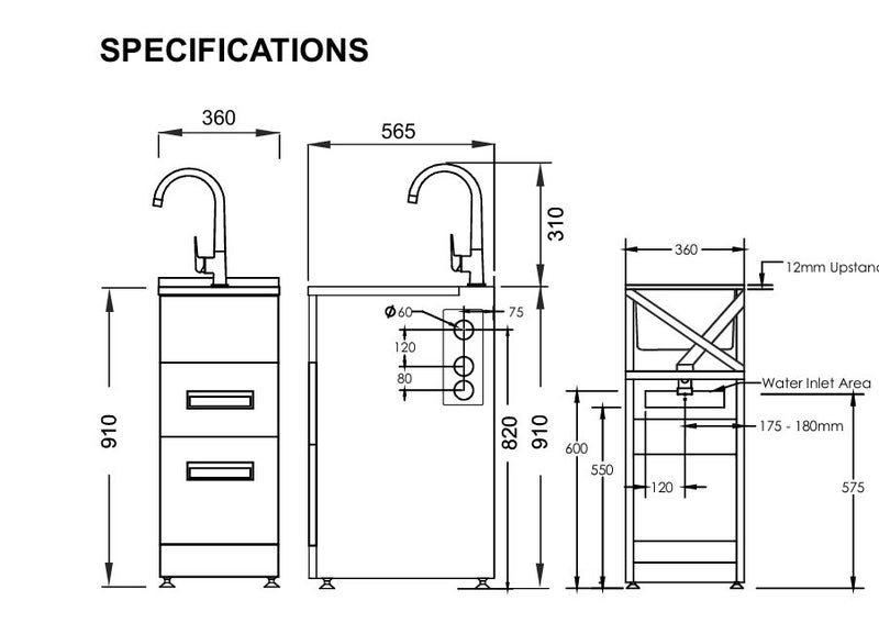Laundry Tub 360mm – 2 Drawers Carousel 3
