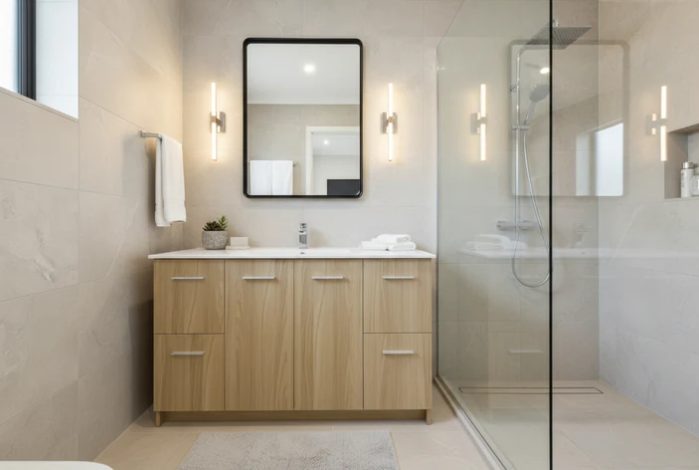 Vanity - Misty Series 1200F Wooden Color - 100% Water Proof - Lennox bathroom Carousel 1