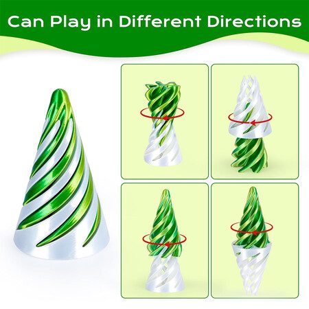 6 Pack Impossible Cone Spiral Cone Fidget Toy 3D Printed Spiral Cone Toy Carousel 6