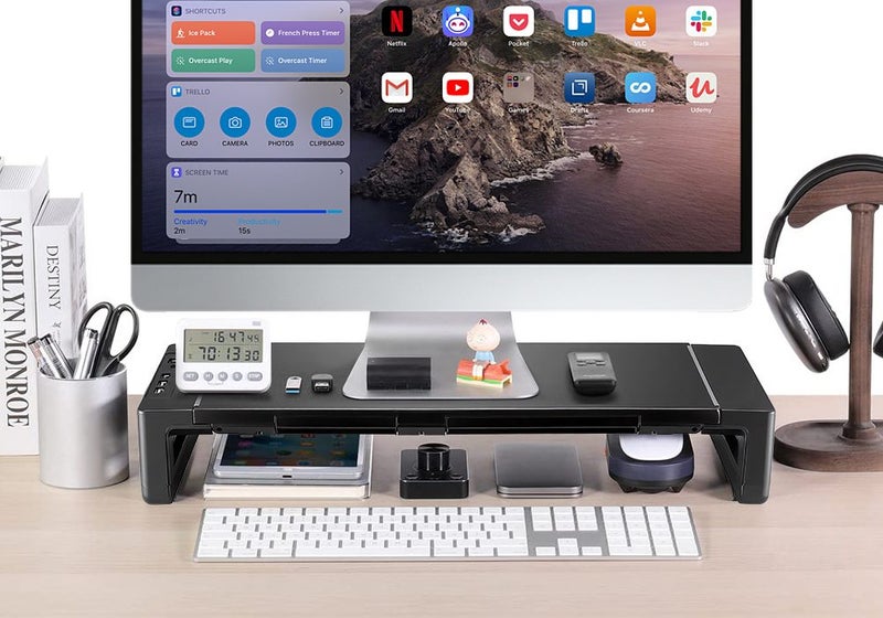 PC Monitor Computer Table Desk Monitor Stand Riser Carousel 1