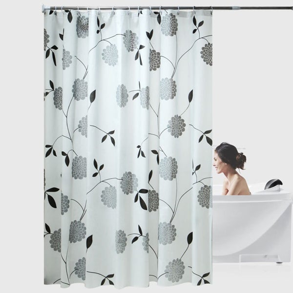 Boho Shower Curtain Set Black and White Shower Curtain Fabric Shower Curtain Carousel 1